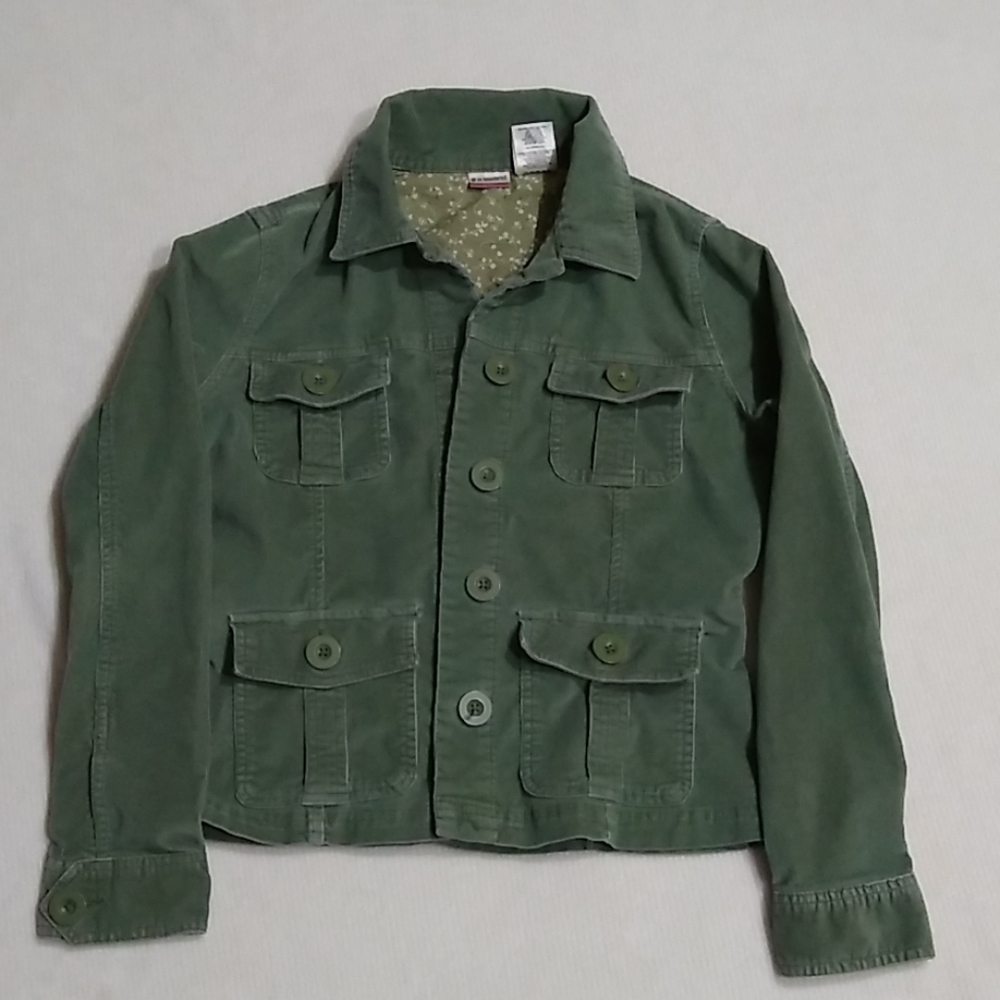 Vintage Green Courdory Button Up Jacket Juniors L 11/13